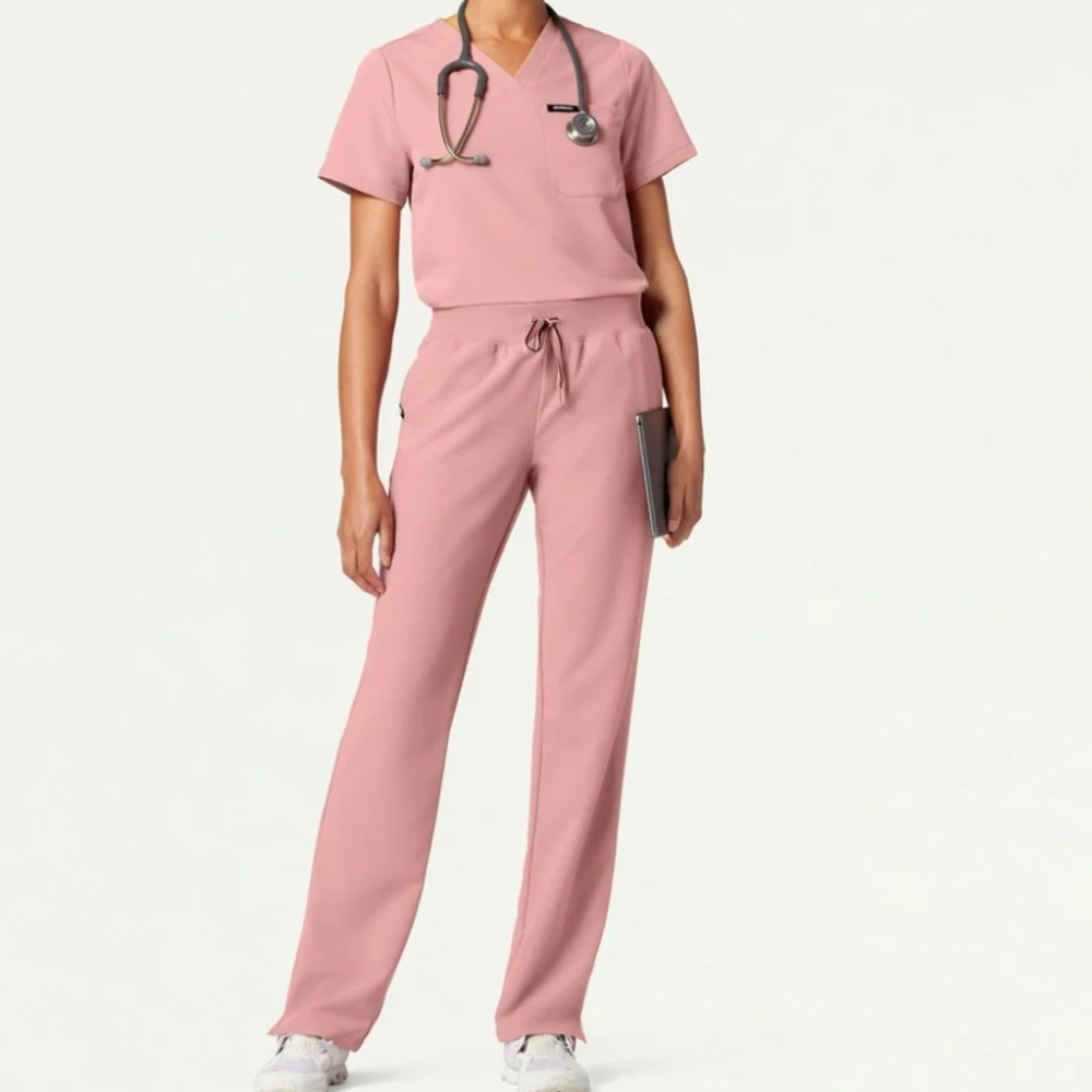 Jaanuu Xenos Essential Knit-Waist Scrub Pant mauve